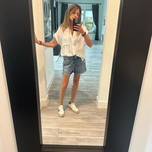 Rails White Stars Linen Mix blouse